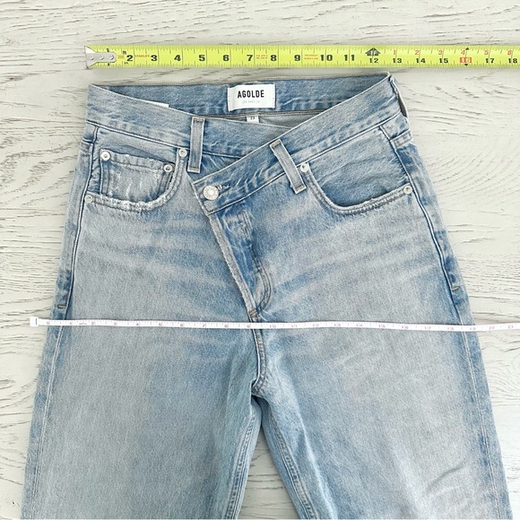 AGOLDE | “SUBURBIA” CRISS CROSS UPSIZED LIGHT BLUE JEANS DENIM RELAXED - Picture 11 of 14
